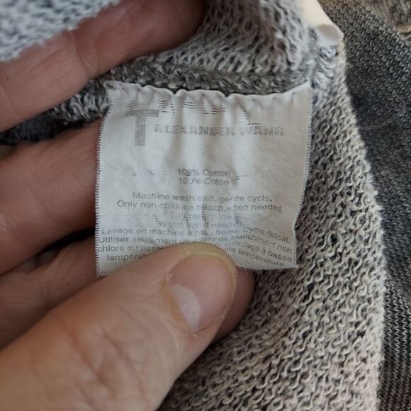 T by Alexander Wang Gray Cotton Pullover - Picture 6 of 11